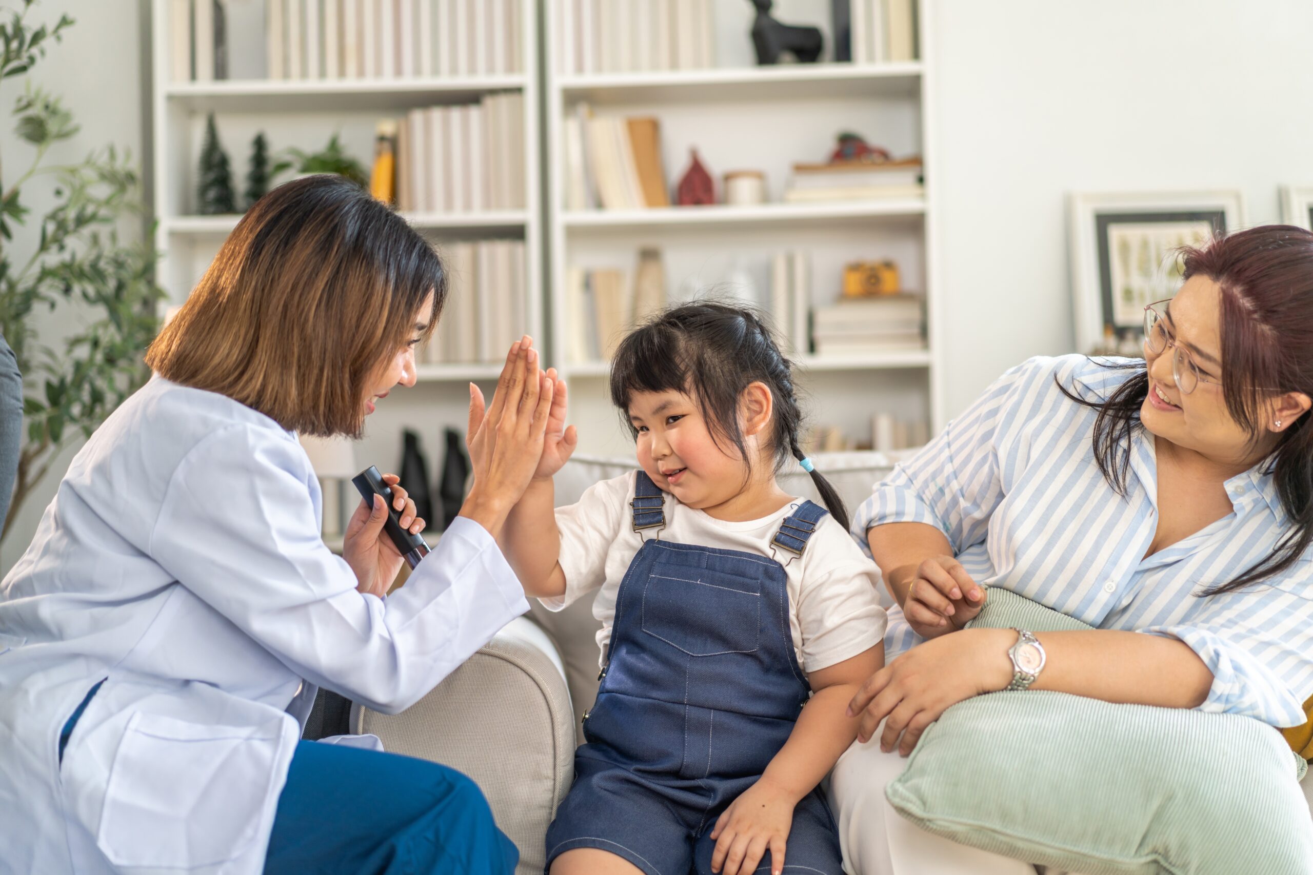 Doctor Service Help Support Discussing and Consulting Taking Care with Small Girl Patient
